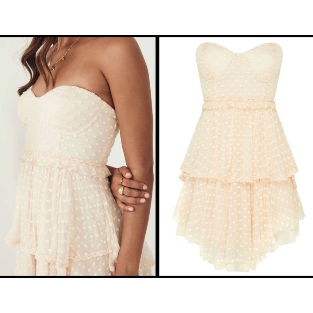 NWT Free People x Spell & the Gypsy Collective Ivory Mira Bustier Ra-Ra Dress